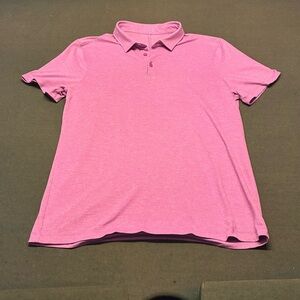 Lululemon Men's ShowZero Slim-Fit Golf Polo Pink Shirt Medium Good Used Medium